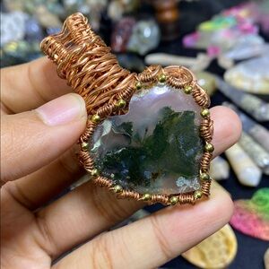 Copper Wire Wrapped Pendant